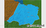 Political 3D Map of Tahe, darken