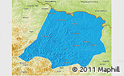 Political 3D Map of Tahe, physical outside