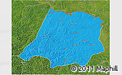 Political 3D Map of Tahe, satellite outside