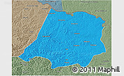 Political 3D Map of Tahe, semi-desaturated