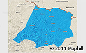 Political 3D Map of Tahe, shaded relief outside