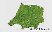 Satellite 3D Map of Tahe, cropped outside