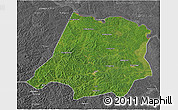Satellite 3D Map of Tahe, desaturated