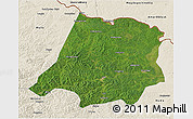 Satellite 3D Map of Tahe, shaded relief outside