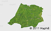 Satellite 3D Map of Tahe, single color outside