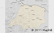 Shaded Relief 3D Map of Tahe, desaturated