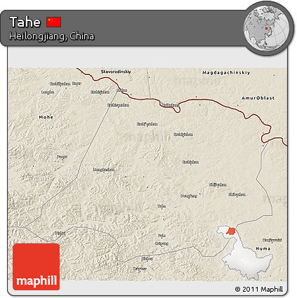 Shaded Relief 3D Map of Tahe