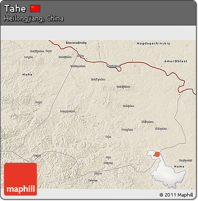 Shaded Relief 3D Map of Tahe