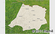Shaded Relief 3D Map of Tahe, satellite outside