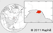 Blank Location Map of Tahe, highlighted country
