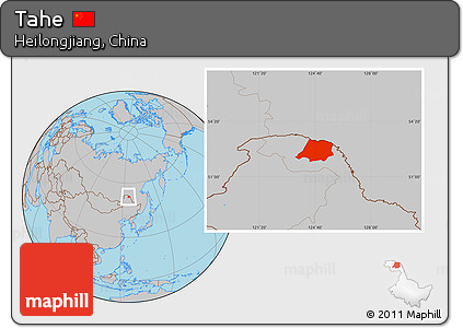 Gray Location Map of Tahe