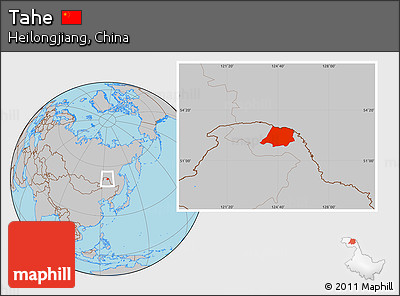 Gray Location Map of Tahe