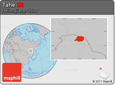 Gray Location Map of Tahe