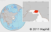 Gray Location Map of Tahe, highlighted parent region