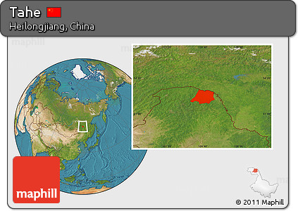 Satellite Location Map of Tahe