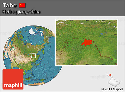 Satellite Location Map of Tahe