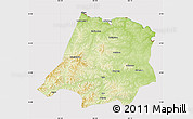 Physical Map of Tahe, cropped outside