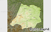 Physical Map of Tahe, darken