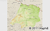 Physical Map of Tahe, shaded relief outside