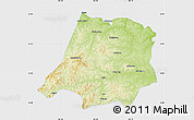 Physical Map of Tahe, single color outside