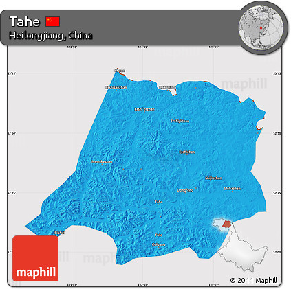 Political Map of Tahe, cropped outside
