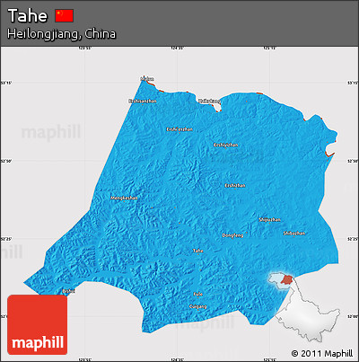 Political Map of Tahe, cropped outside