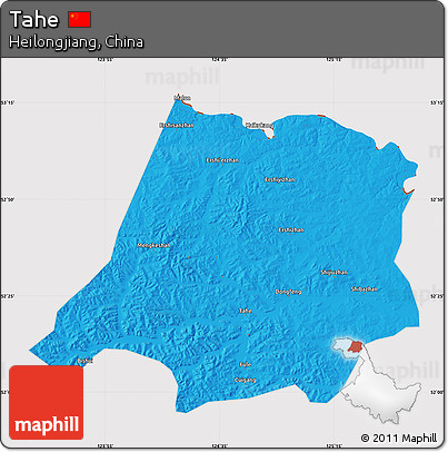 Political Map of Tahe, cropped outside