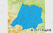 Political Map of Tahe, physical outside