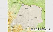 Shaded Relief Map of Tahe, physical outside