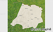 Shaded Relief Map of Tahe, satellite outside