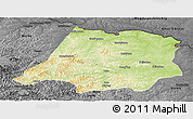 Physical Panoramic Map of Tahe, darken, desaturated
