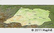 Physical Panoramic Map of Tahe, darken