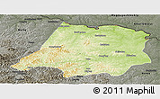 Physical Panoramic Map of Tahe, darken, semi-desaturated