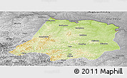 Physical Panoramic Map of Tahe, desaturated