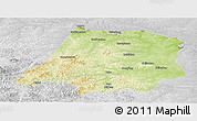 Physical Panoramic Map of Tahe, lighten, desaturated