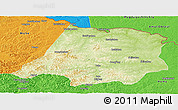 Physical Panoramic Map of Tahe, political outside