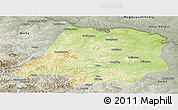 Physical Panoramic Map of Tahe, semi-desaturated