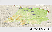 Physical Panoramic Map of Tahe, shaded relief outside