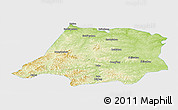 Physical Panoramic Map of Tahe, single color outside