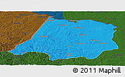 Political Panoramic Map of Tahe, darken