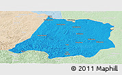 Political Panoramic Map of Tahe, lighten
