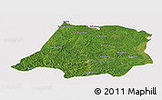 Satellite Panoramic Map of Tahe, cropped outside