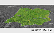 Satellite Panoramic Map of Tahe, desaturated