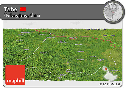 Satellite Panoramic Map of Tahe