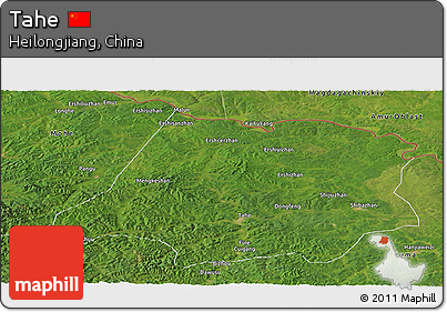 Satellite Panoramic Map of Tahe