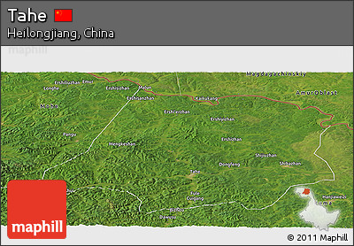 Satellite Panoramic Map of Tahe