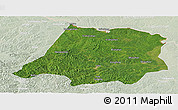 Satellite Panoramic Map of Tahe, lighten