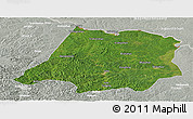Satellite Panoramic Map of Tahe, lighten, semi-desaturated
