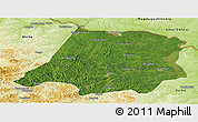 Satellite Panoramic Map of Tahe, physical outside