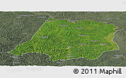Satellite Panoramic Map of Tahe, semi-desaturated